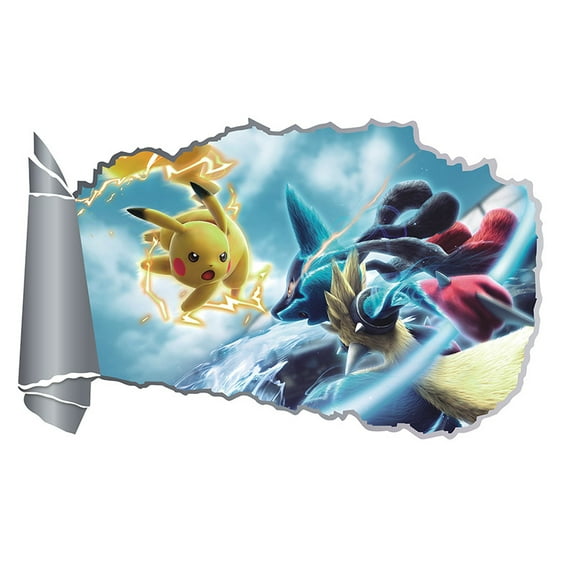 Pokemon Wall Sticker For Bedroom Living Room Nursery Party Decorations Anime Cartoon Background Self-Adhesive Wall Decor Baby Boy Girl Kids Room Wall Mural Decor Poster Gift