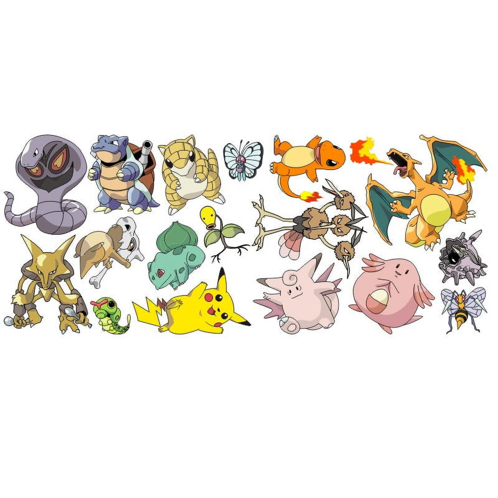 Pokemon Wall Sticker For Bedroom Living Room Nursery Party Decorations Anime Cartoon Background Self-Adhesive Wall Decor Baby Boy Girl Kids Room Wall Mural Decor Poster Gift