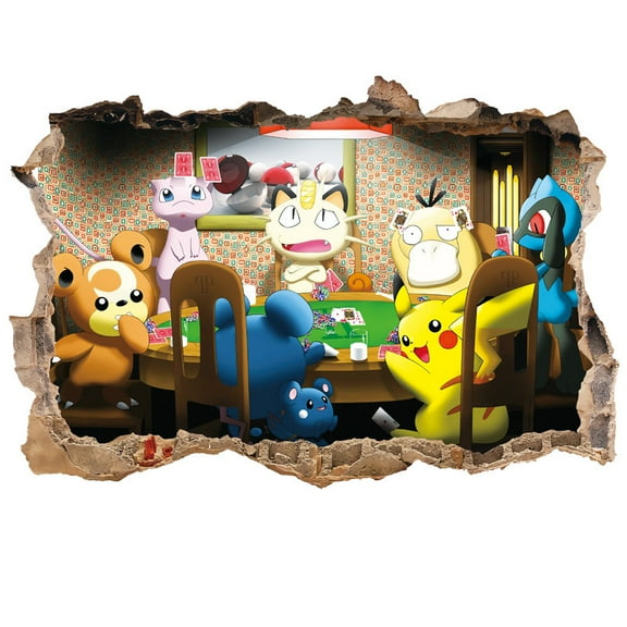 Pokemon Wall Stickers Cartoon Wall Stickers DIY Wall Decoration Girl Boy Bedroom Living Room Room decoration Family interactive puzzle 60*40CM