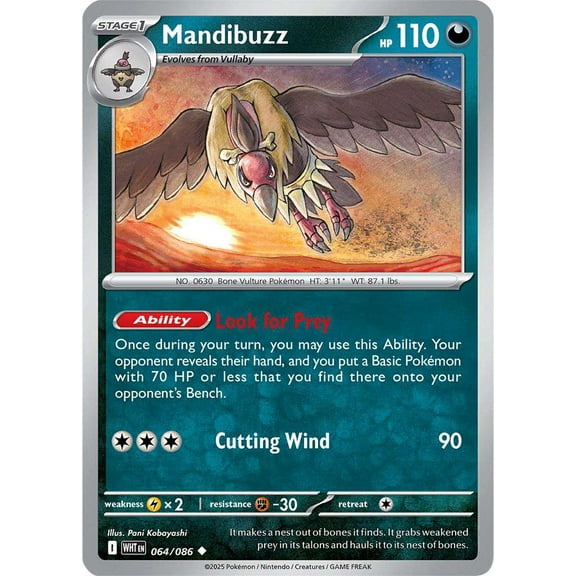 Pokemon White Flare Uncommon Mandibuzz #64