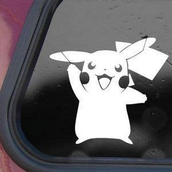 Pokemon White Sticker Decal Pikachu Card Game Laptop Die-cut White Sticker Decal | 5.5-Inches