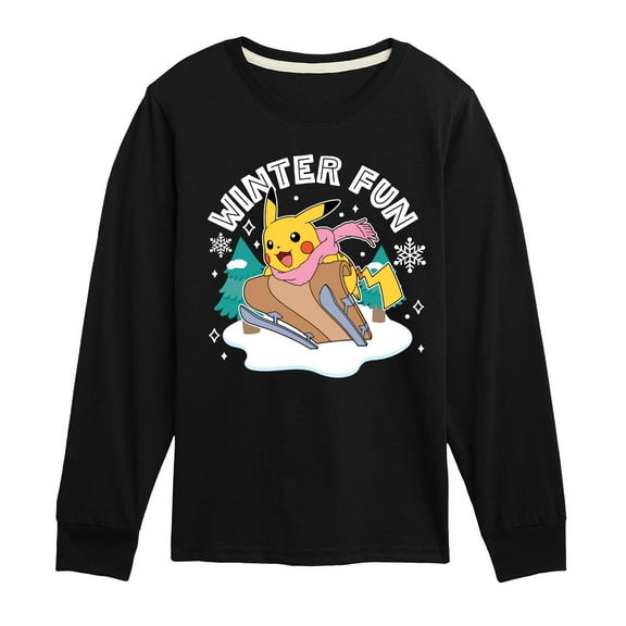 Pokemon - Winter Fun - Youth Long Sleeve Graphic T-Shirt