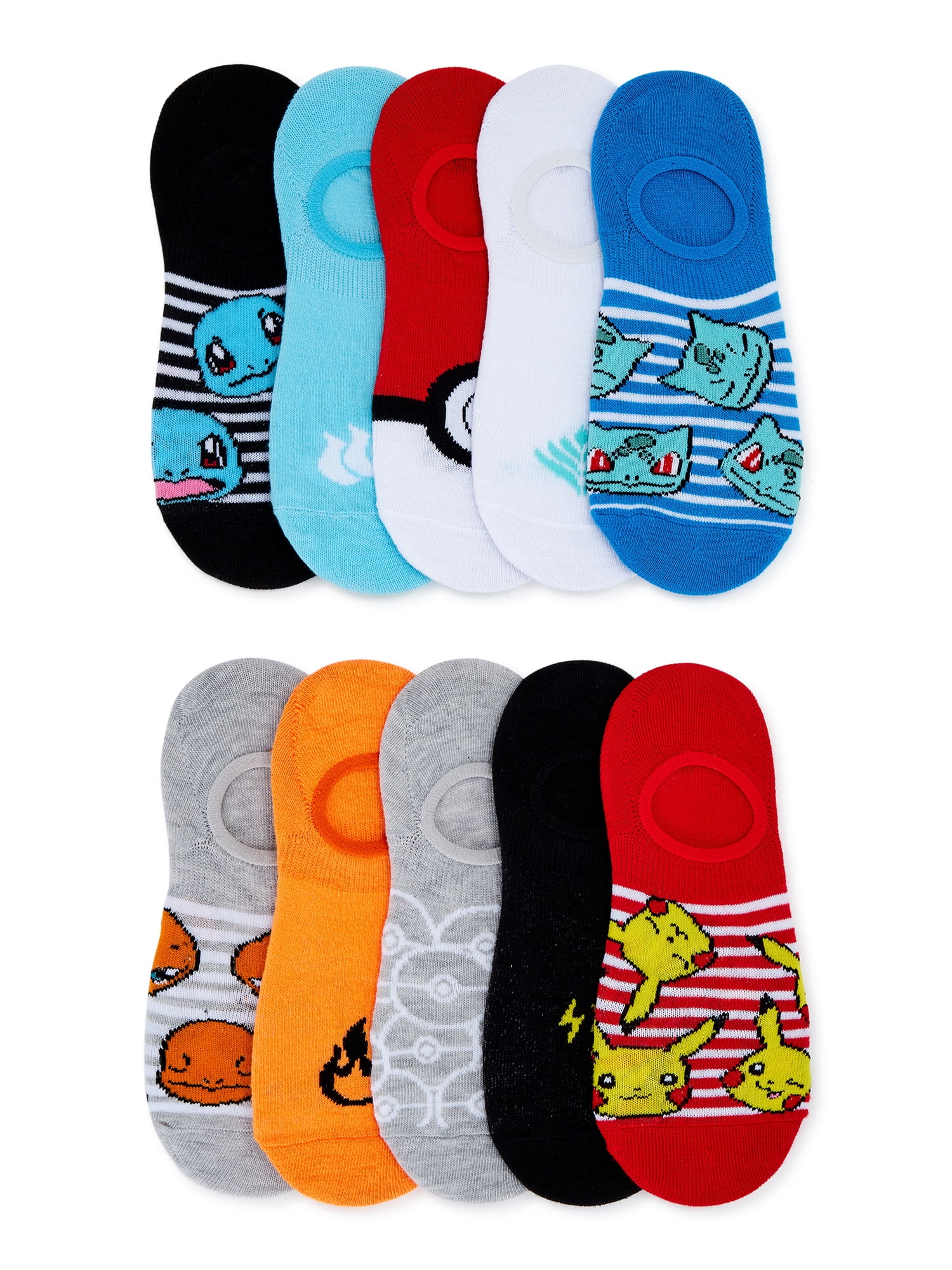 Pokemon Women's Stay Put Liner Socks, 10-Pack