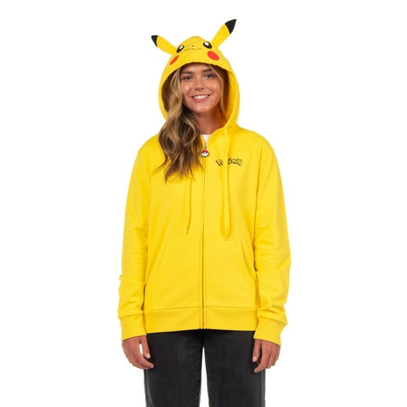 Pokemon Womens' Hoodie Juniors Costume Character Zip-Up Hooded Sweatshirt