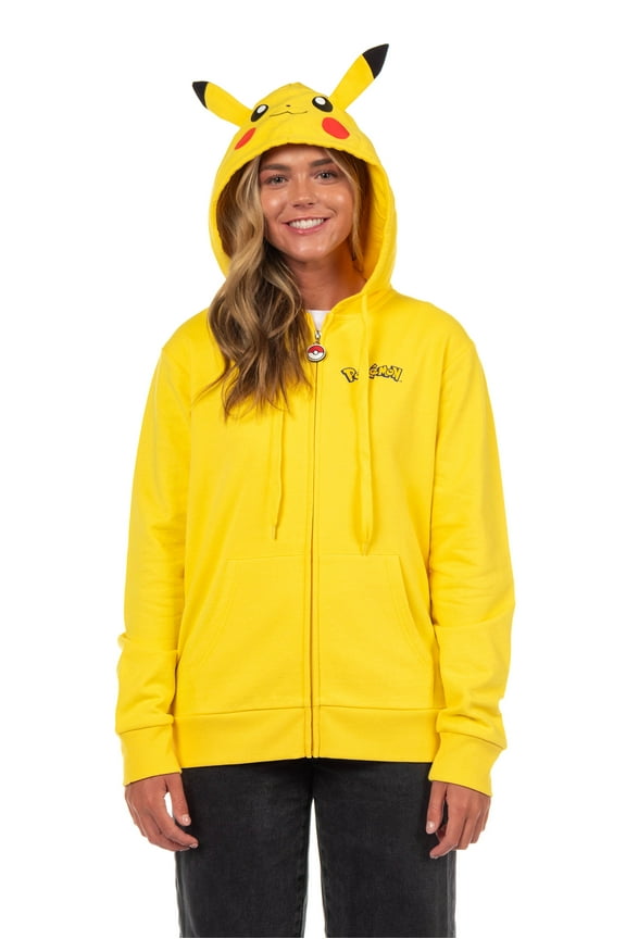 Pokemon Womens' Hoodie Juniors Costume Character Zip-Up Hooded Sweatshirt