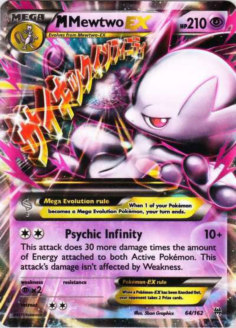 Pokemon X & Y BREAKthrough Single Card Holo Rare Mega Mewtwo-EX #64 