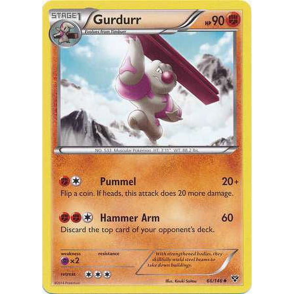 Pokemon X & Y Base Set Gurdurr #66