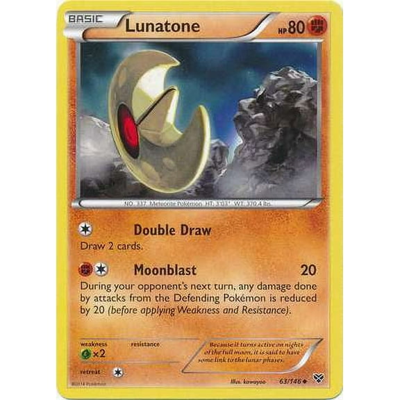 Pokemon X & Y Base Set Lunatone #63