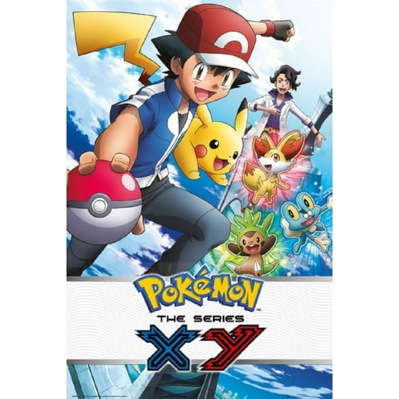 Pokemon XY Ash Ketchum & Pikachu Laminated Poster (24 x 36)