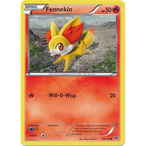 Pokemon XY Base Set Common Fennekin #24