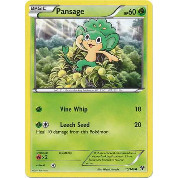 Pokemon XY Base Set Common Pansage #10