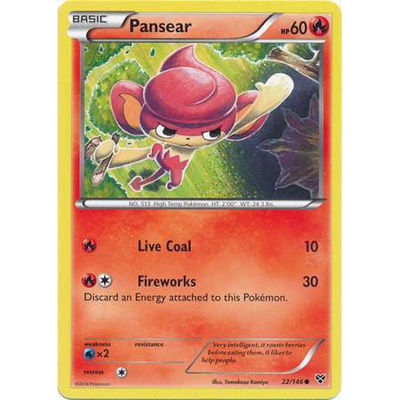 Pokemon XY Base Set Common Pansear #22