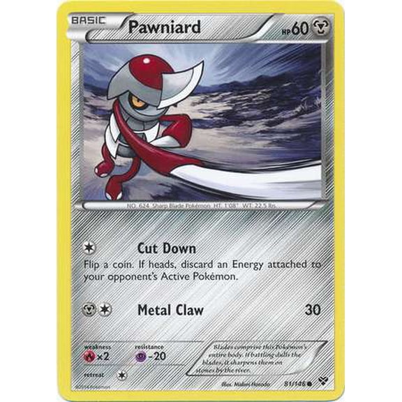 Pokemon XY Base Set Common Pawniard #81