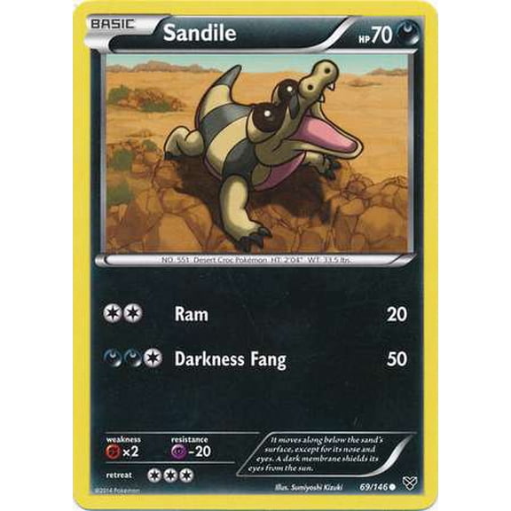 Pokemon XY Base Set Common Sandile #69