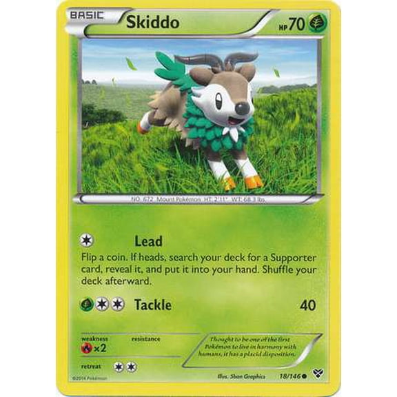 Pokemon XY Base Set Common Skiddo #18