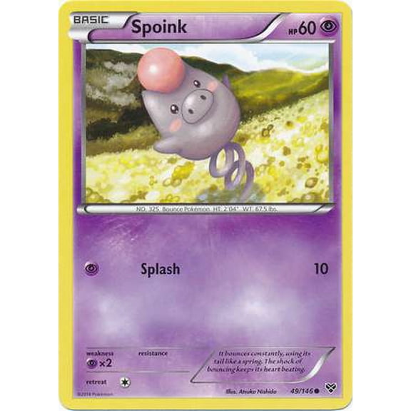 Pokemon XY Base Set Common Spoink #49