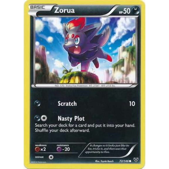 Pokemon XY Base Set Common Zorua #72