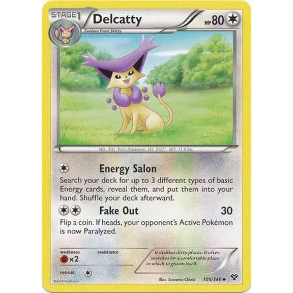 Pokemon XY Base Set Uncommon Delcatty #105