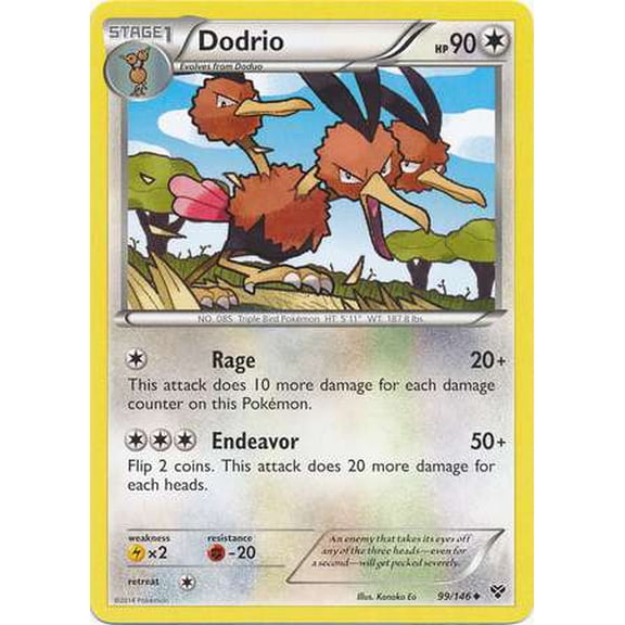 Pokemon XY Base Set Uncommon Dodrio #99