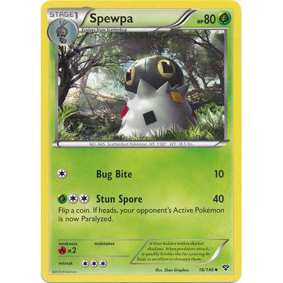 Pokemon XY Base Set Uncommon Spewpa #16
