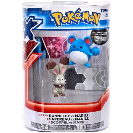 Pokemon XY Bunnelby vs Marill Figure 2-Pack