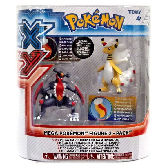 Pokemon XY Mega Garchomp & Mega Ampharos Figure 2-Pack