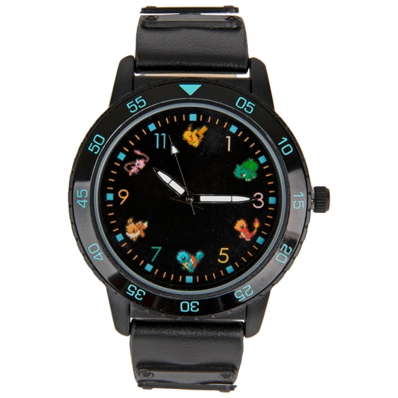 Pokemon by Pokemon Unisex Adjustable Strap Metal Wristwatch, Black & (823612)