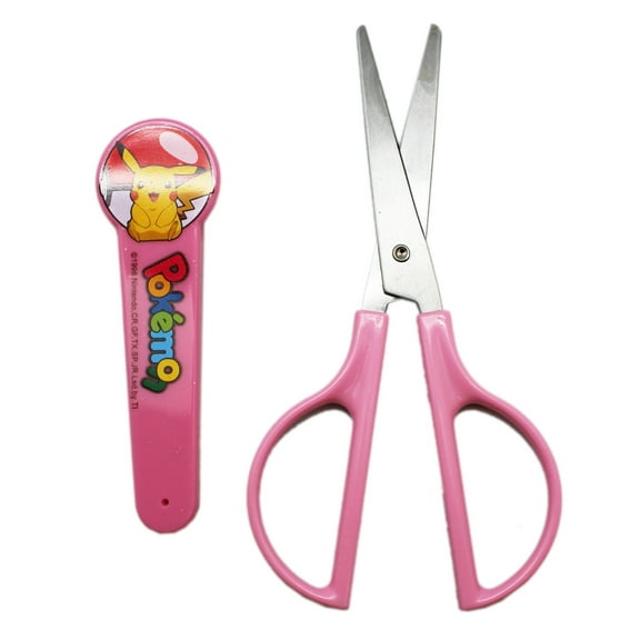 Pokemon's Pikachu Pink Colored Handle Scissors w/Blade Sleeve