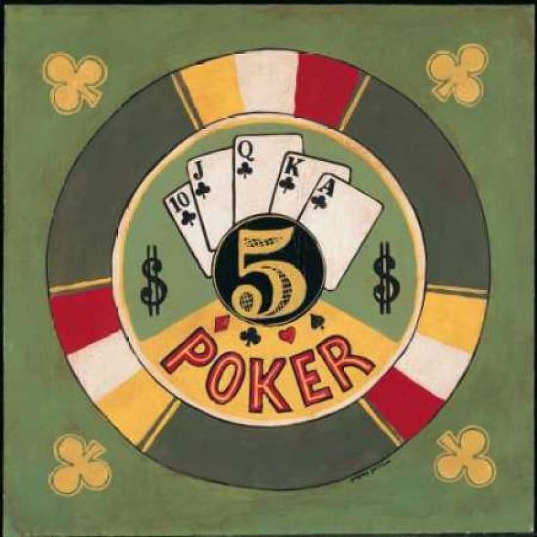 Poker - 5 Canvas Art - Gregory Gorham (24 x 24)