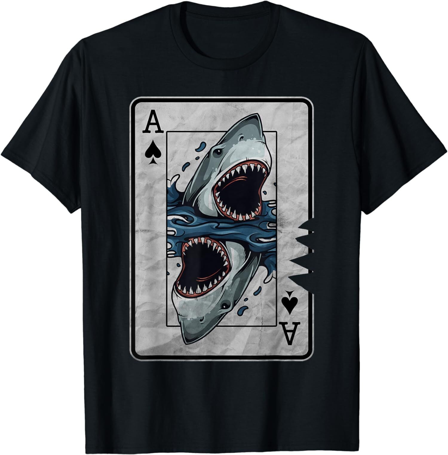 Poker Card Great White Shark Design Tee T-Shirt S-3XL - Walmart.com