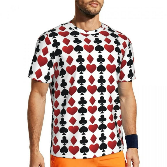 Poker Card Suits T Shirt Men Playing Cards Print Casual T Shirts Quick Dry Beach Hip Hop