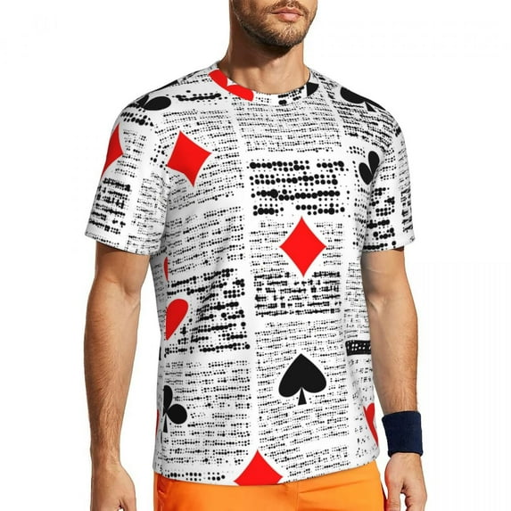 Poker Card Suits T Shirt Men Playing Cards Print Casual T Shirts Quick Dry Beach Hip Hop