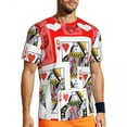 thumbnail image 1 of Poker Card Suits T Shirt Men Playing Cards Print Casual T Shirts Quick Dry Beach Hip Hop, 1 of 5