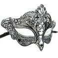thumbnail image 1 of Poker Cards King Queen Design Black Laser Cut Masquerade Metal Filigree Mask, 1 of 1