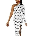 thumbnail image 1 of Poker Cards Maxi Dress Long Sleeve Red Heart Streetwear Bodycon Dresses Spring Side Split Night Club Dress Ladies Vestido, 1 of 2