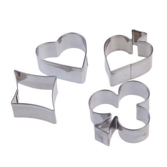 Poker Casino Themed Cookie Cutter Set (Clover, Heart Spade & Diamond)