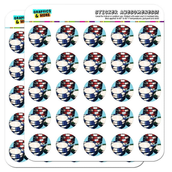 Poker Chips Casino Games 1" Scrapbooking Crafting Stickers