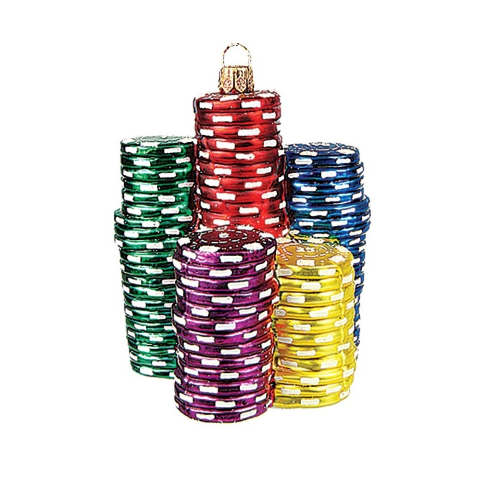 Poker Chips Polish Glass Christmas Ornament Las Vegas Gambling ...