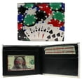 thumbnail image 1 of Poker Chips Royal Flush Las Vegas Leather Bi-Fold Bifold Wallet, 1 of 6