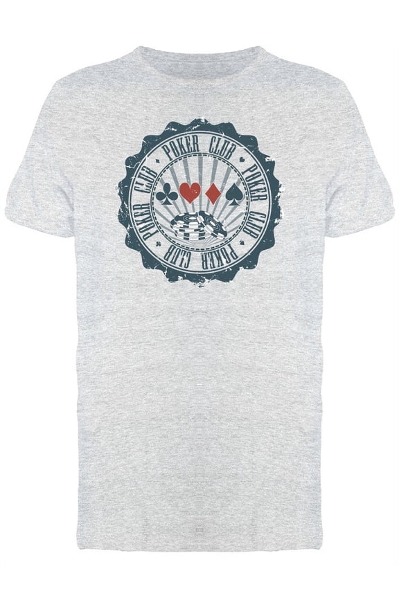 Poker Club Round Logo T-Shirt Men -Image by Shutterstock, Male Medium