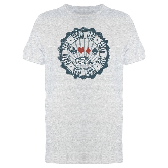 Poker Club Round Logo T-Shirt Men -Image by Shutterstock, Male Medium