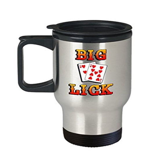 Poker Coffee Mug - Big Lick - Card Player Gifts -14 Oz Stainless Steel Travel Cup