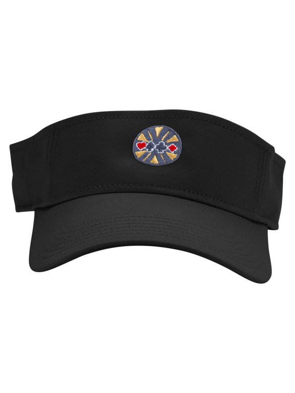 Poker Coin Embroidered Cotton Twill Sun Visor - Black OSFM