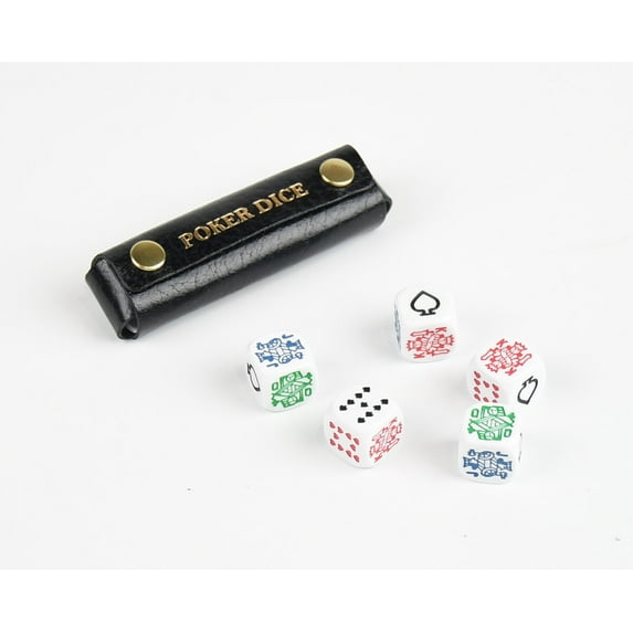 Poker Dice in Leather Case