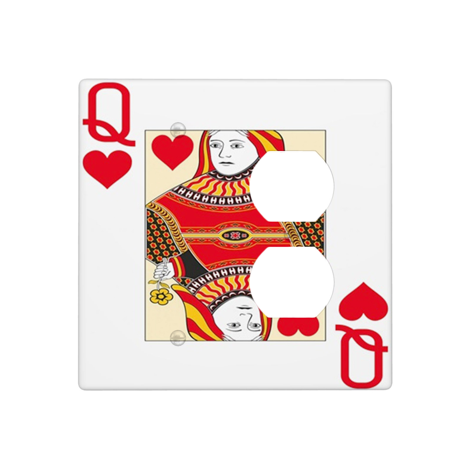 Poker,Duplex Outlet Wall Plate,Queen of Hearts Poker,Switch Plate Cover