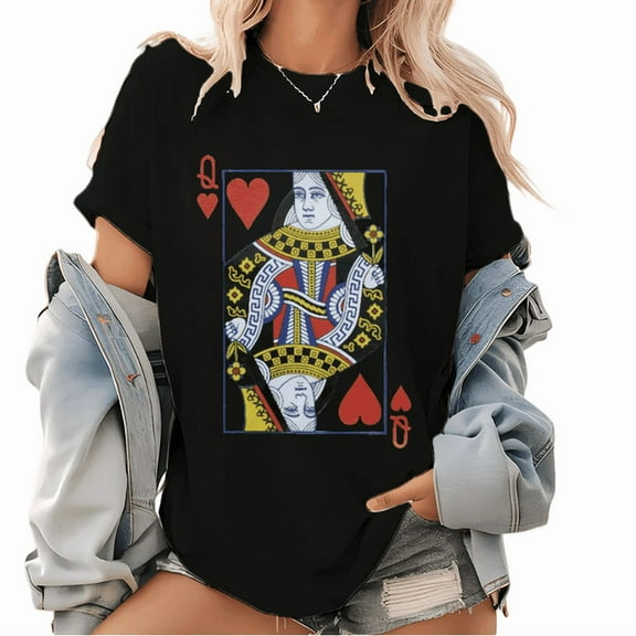 Poker Graphic Tee Shirt Vintage Card Design Tops Soft Breathable Regular Fit Short Sleeve Round Neck Black S-5XL