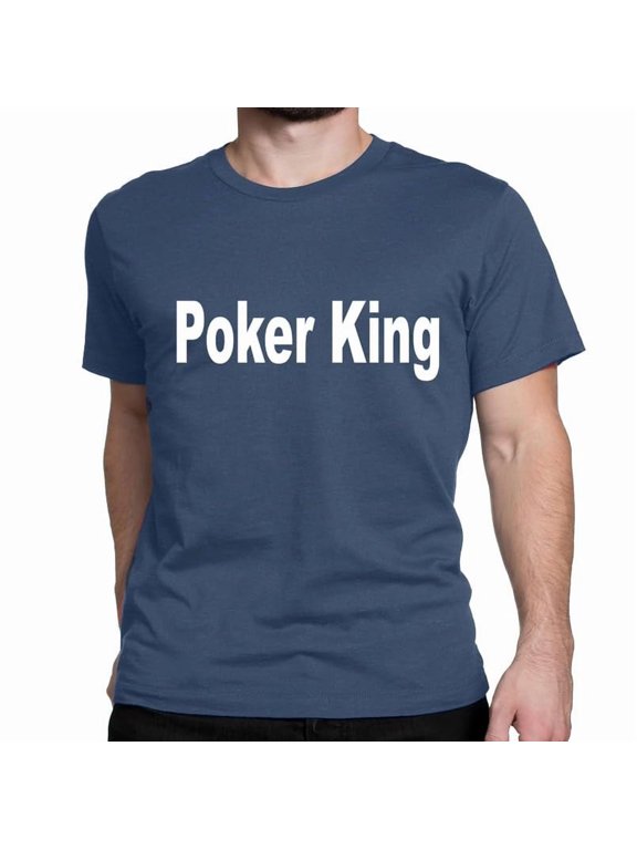 Poker King Men's Print Graphic T Shirt Short Sleeve Summer T-Shirt Novelty Casual Tee (Navy-Medium)