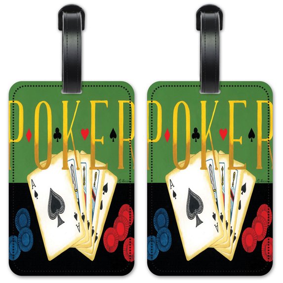 Poker - Luggage ID Tags / Suitcase Identification Cards - Set of 2