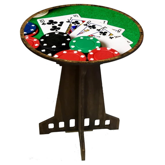 Poker Night Bar Table Pub Table Wood Side Table Decor