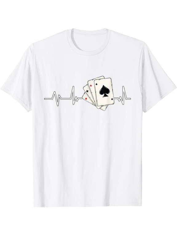 Poker Player Heartbeat EKG Gift Poker T-Shirt mens t shirtwhitewomenfunnymisfitsmenjourney